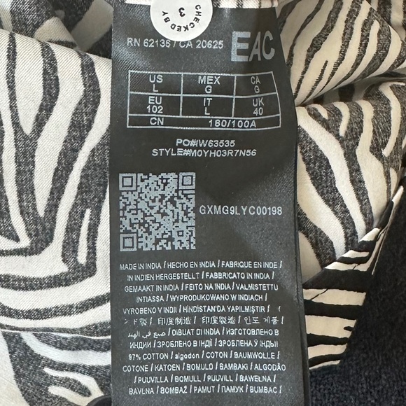 Men's GUESS Slim Fit Short Sleeve Military Inspired Zebra Shirt - Size Men's L - Picture 15 of 15